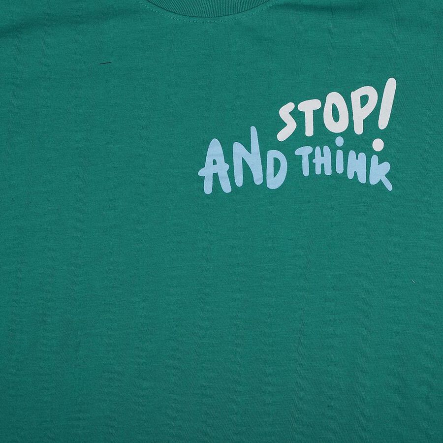 Boys' Half Sleeves T-Shirt, गहरा हरा, large