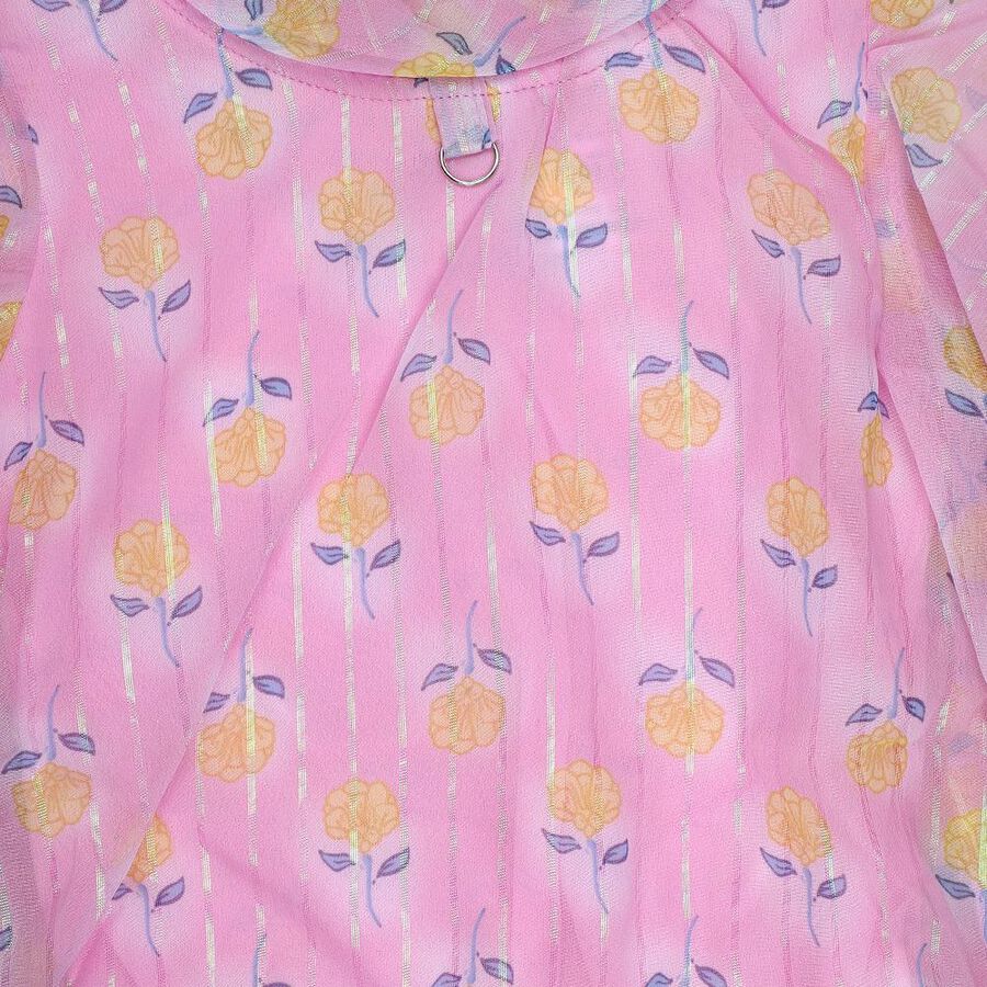 Girls Pink Round Neck Casual T-Shirt, Pink, large