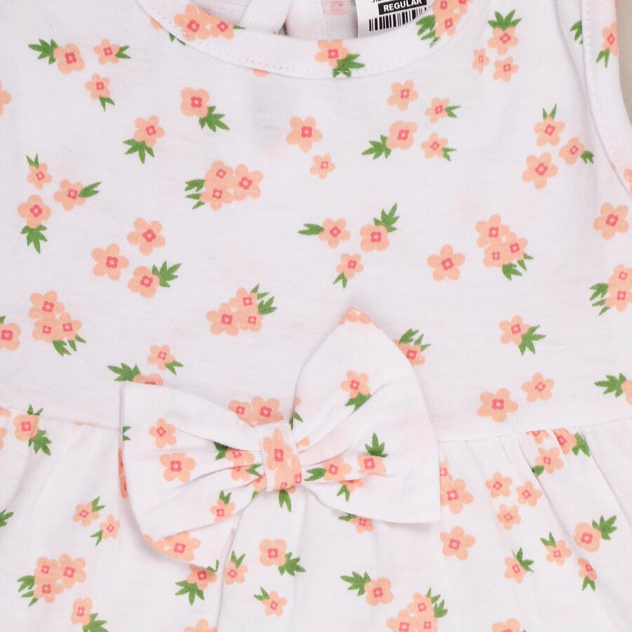 Infant Girls' 100% Cotton Frock , हल्का गुलाबी, large image number null