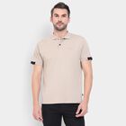 Men's Collared Half Sleeves T-Shirt , Beige, small image number null