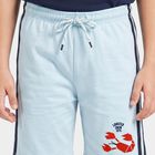Boys Light Blue Regular Fit Graphic Print Bermuda Shorts, Light Blue, small