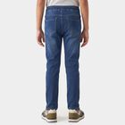 Boys' Blue Straight Fit Drawstring Waist Jeans, Light Blue, small