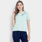 Embellished Round Neck T-Shirt, Light Green, small image number null