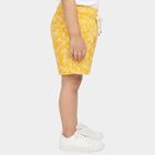 Boys' Yellow Regular Fit Printed Elastic Waist Bermuda Shorts, पीला, small