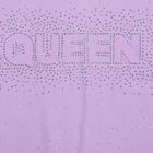 Girls' Lilac Round Neck Casual T-Shirt, Lilac, small
