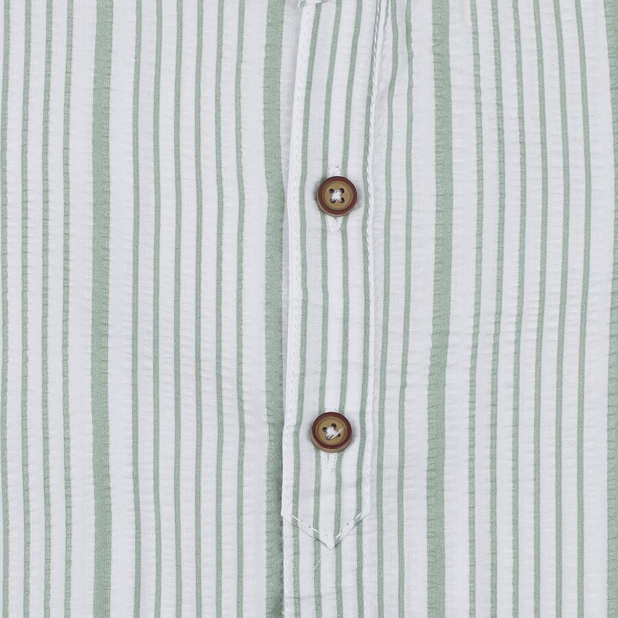 Infants Light Green Cotton Half Sleeve Classic Casual Shirt, Light Green, large