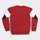 Boys Deep Maroon Crew Neck Casual Sweatshirt, मरून, small image number null