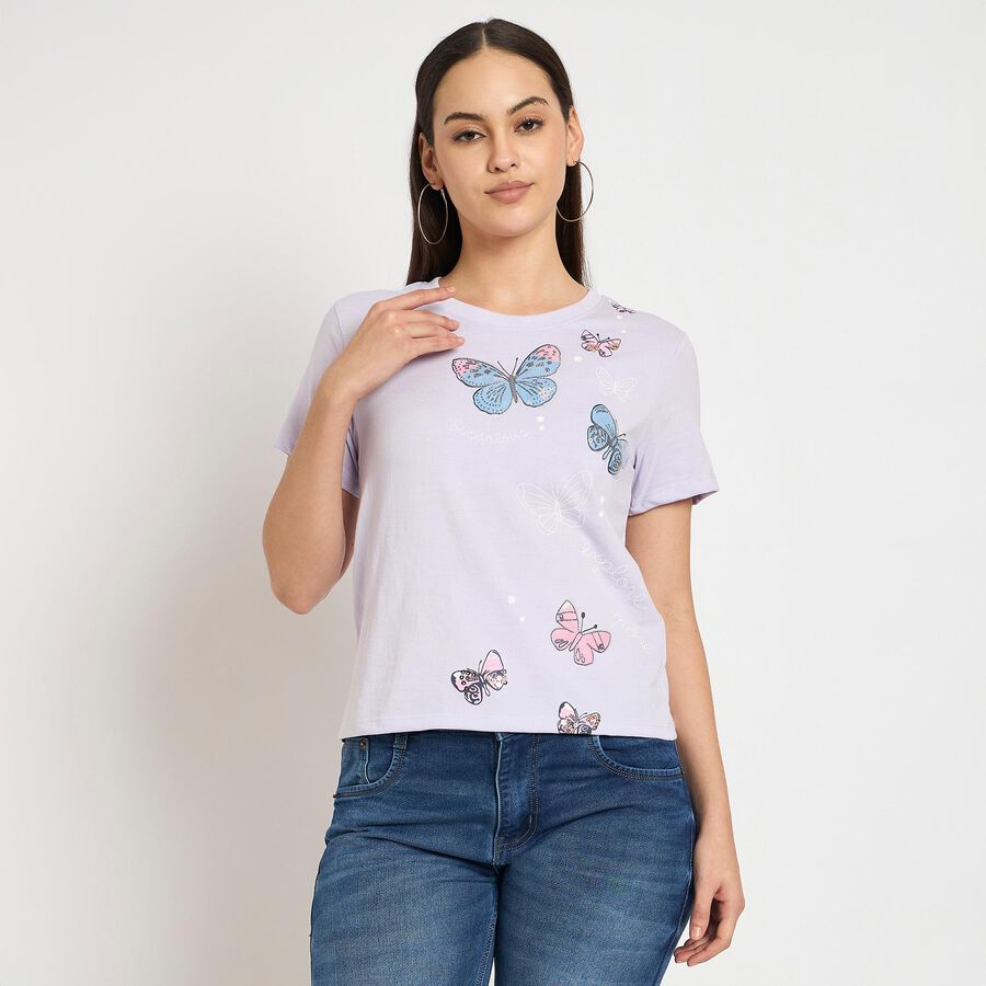 Ladies' Round Neck T-Shirt , Lilac, large image number null