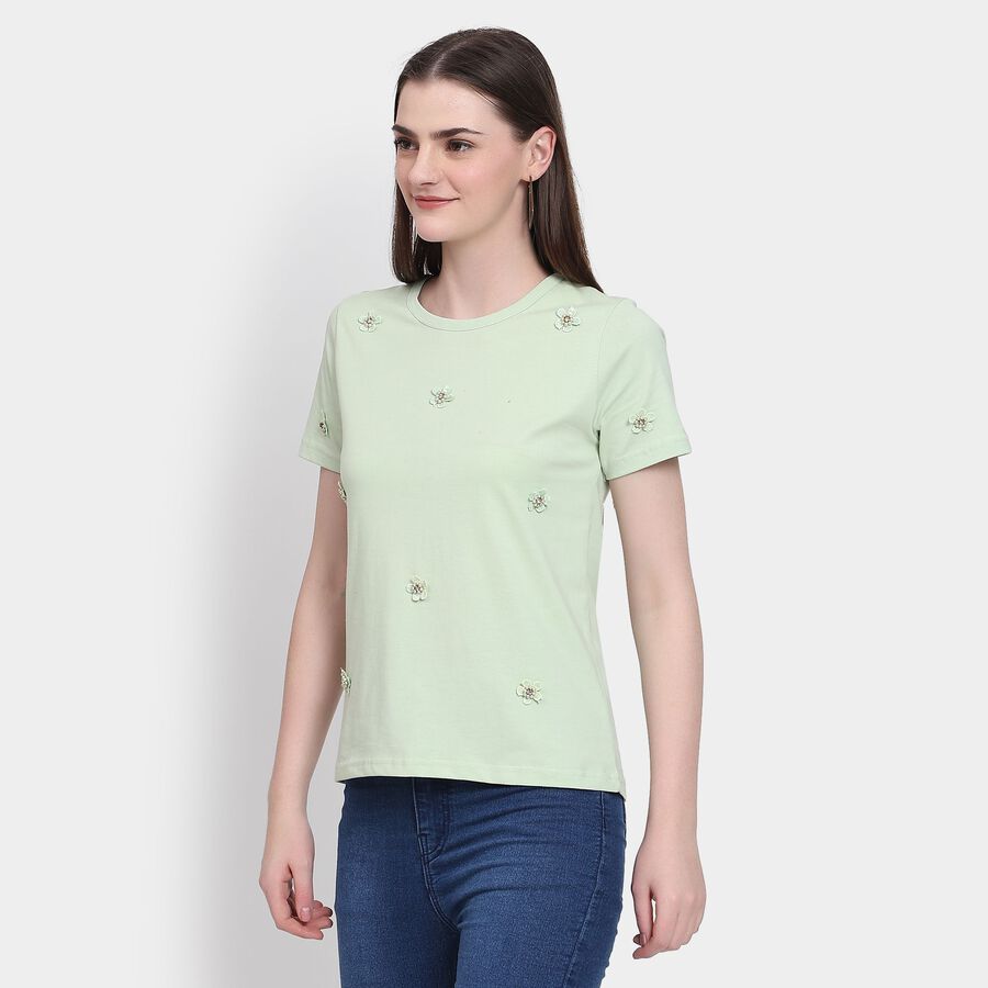 Ladies' 100% Cotton Top, Light Green, large image number null