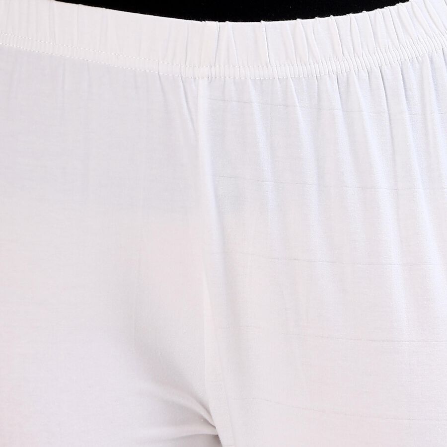 Women's Bright White Cotton Blend Comfortable Churidar, सफ़ेद, large image number null
