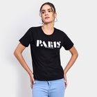 Ladies' Round Neck T-Shirt , काला, small image number null