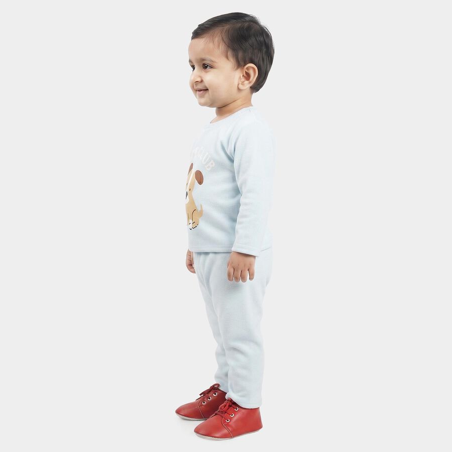Infants' Light Blue Round Neck Graphic Print Baba Suit, Light Blue, large