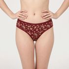 Women's Brown Regular Fit Floral Printed Panty, Brown, small