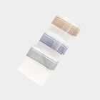 Men's White Striped Pack of 3 Handkerchief, White, small