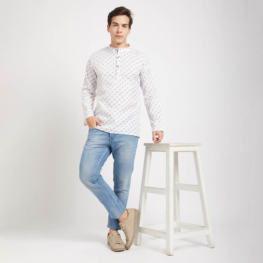 Printed Kurta, White, large image number null