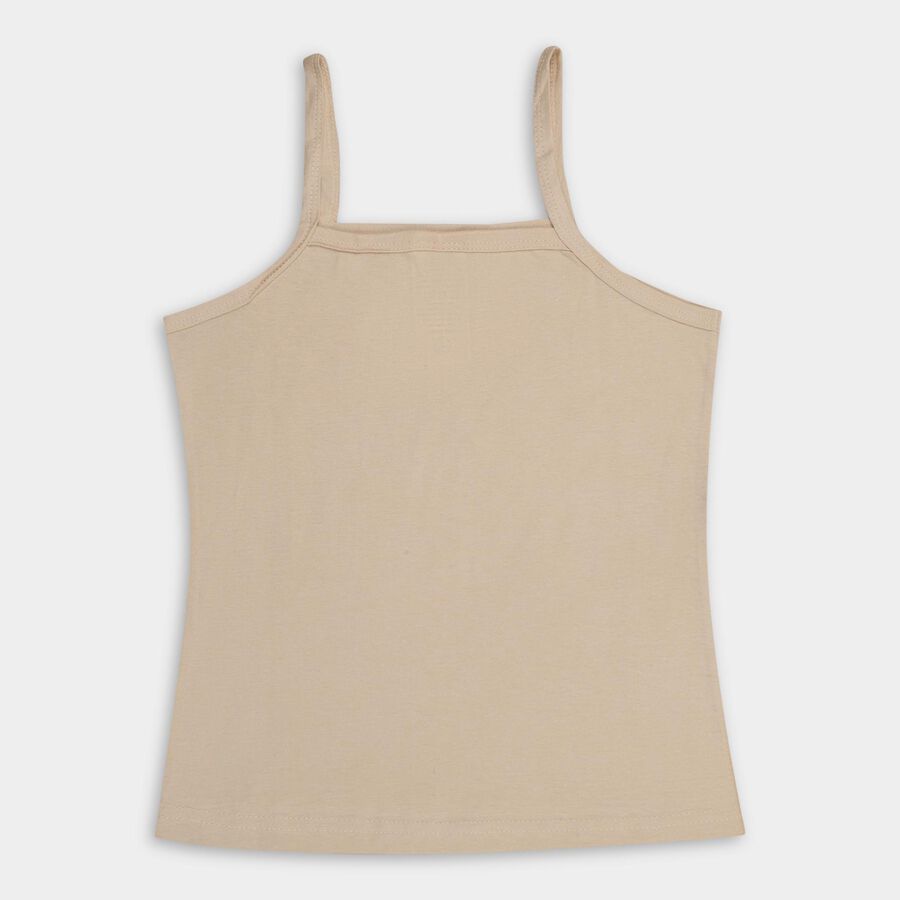 Girls' 100% Cotton Vest , गहरा पीला, large image number null