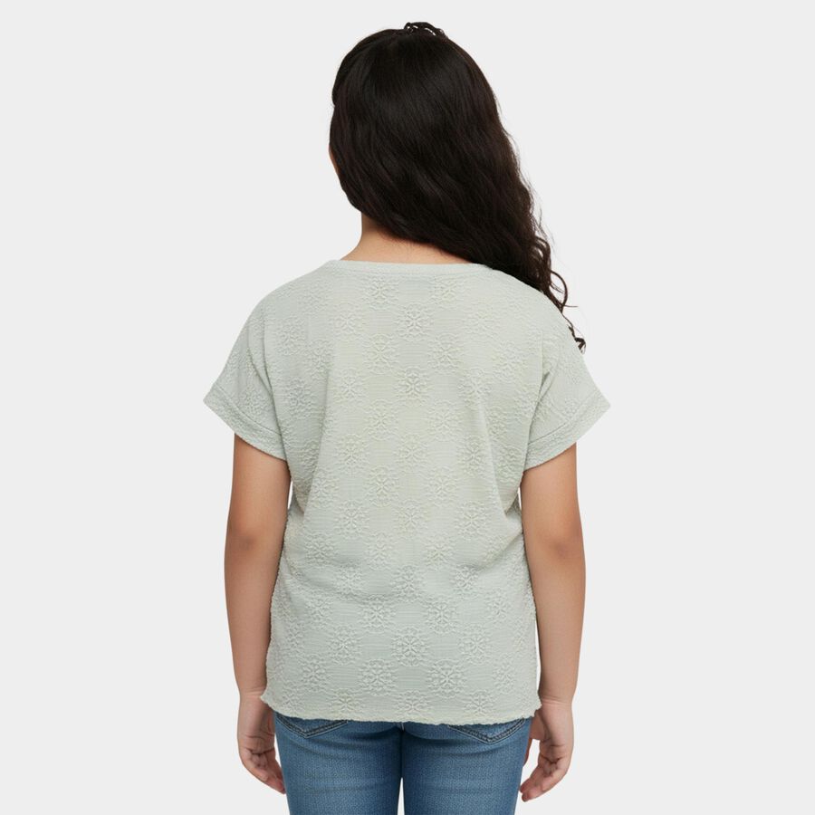 Girls' T-Shirt, हल्का हरा, large
