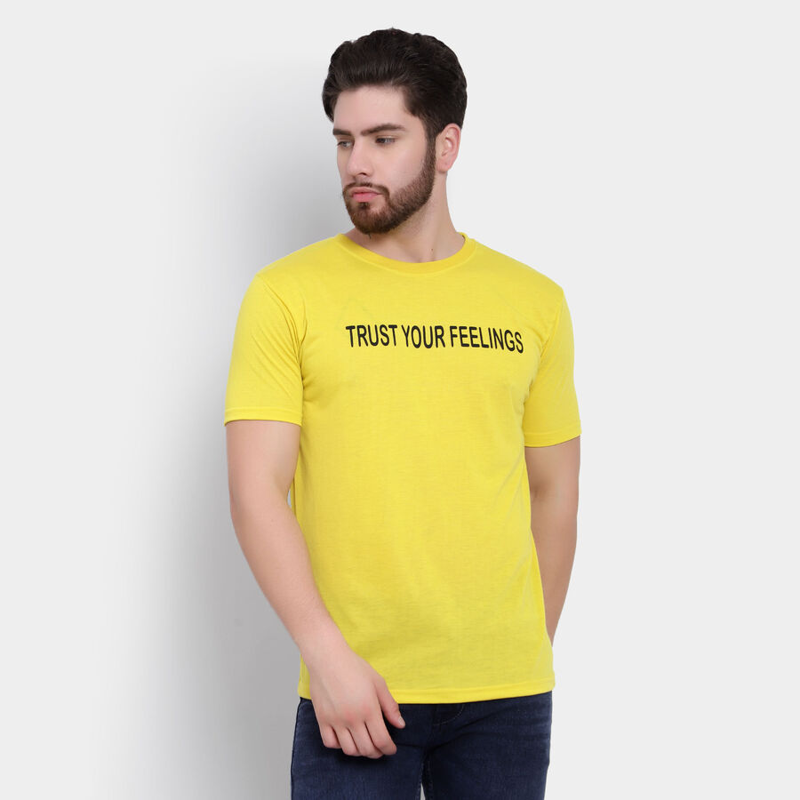 Round Neck T-Shirt, Yellow, large image number null