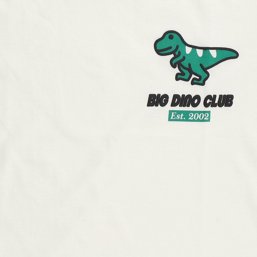 Boys' Half Sleeves T-Shirt, ऑफ व्हाइट, large