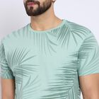 Men's 100% Cotton Round Neck Half Sleeves T-Shirt , Aqua, small
