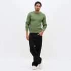 Men's Light Sage Green Crew Neck Casual Pullover, हल्का हरा, small image number null