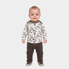 Infants' Charcoal 100% Cotton Round Neck Dinosaur Printed Baba Suit, चारकोल, small
