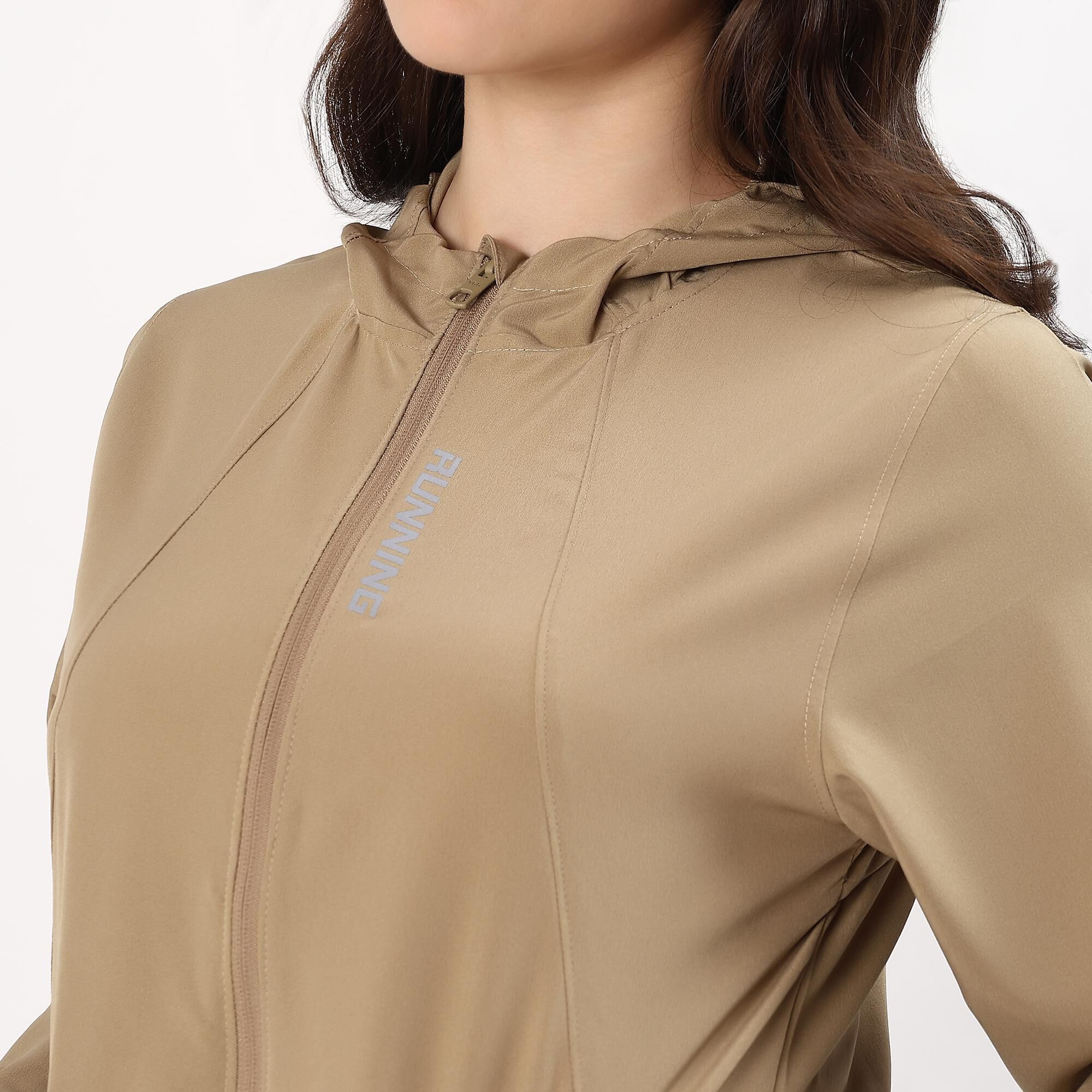 BeUnstoppable Women's Muted Beige Hooded Casual Jacket | Vishal