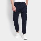 Men's Slim Fit Casual Trousers, नेवी ब्लू, small image number null