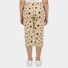 Girls Beige Straight Fit Star Printed Capri, गहरा पीला, small