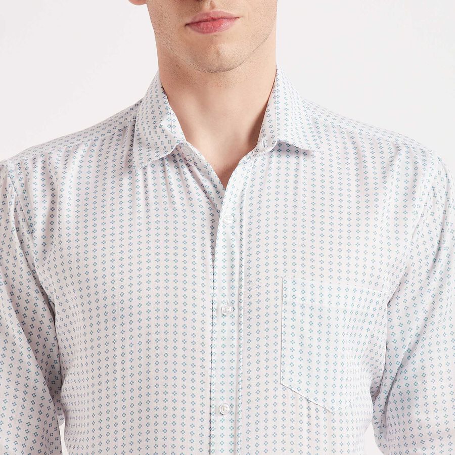 Printed Formal Shirt, White, large image number null