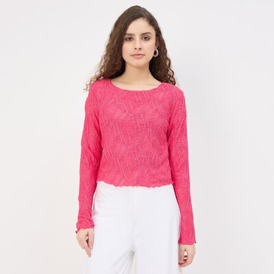 Women's Soft Pink Sweetheart Neck Romantic Crop Top