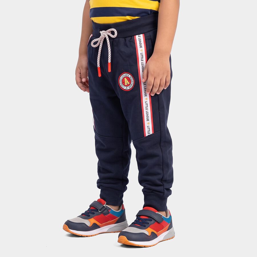 Boys' Navy Blue Jogger Fit Side Striped Pyjama, Navy Blue, large