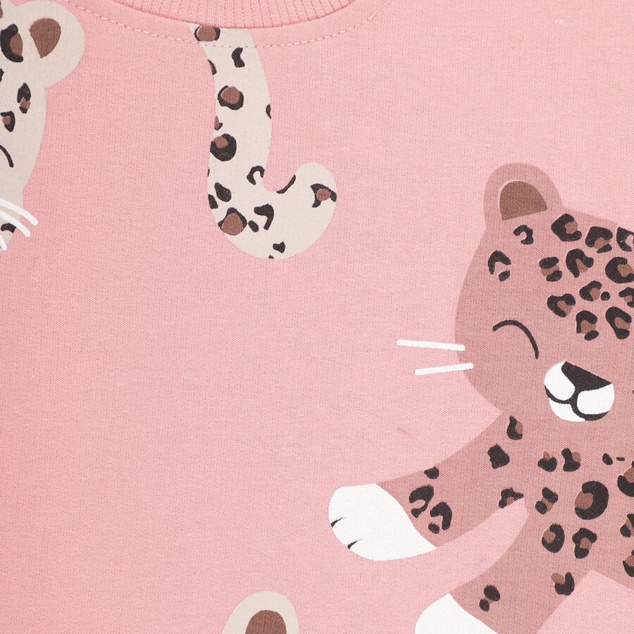 Infants Light Pink Cotton Crew Neck Casual Sweatshirt, हल्का गुलाबी, large image number null