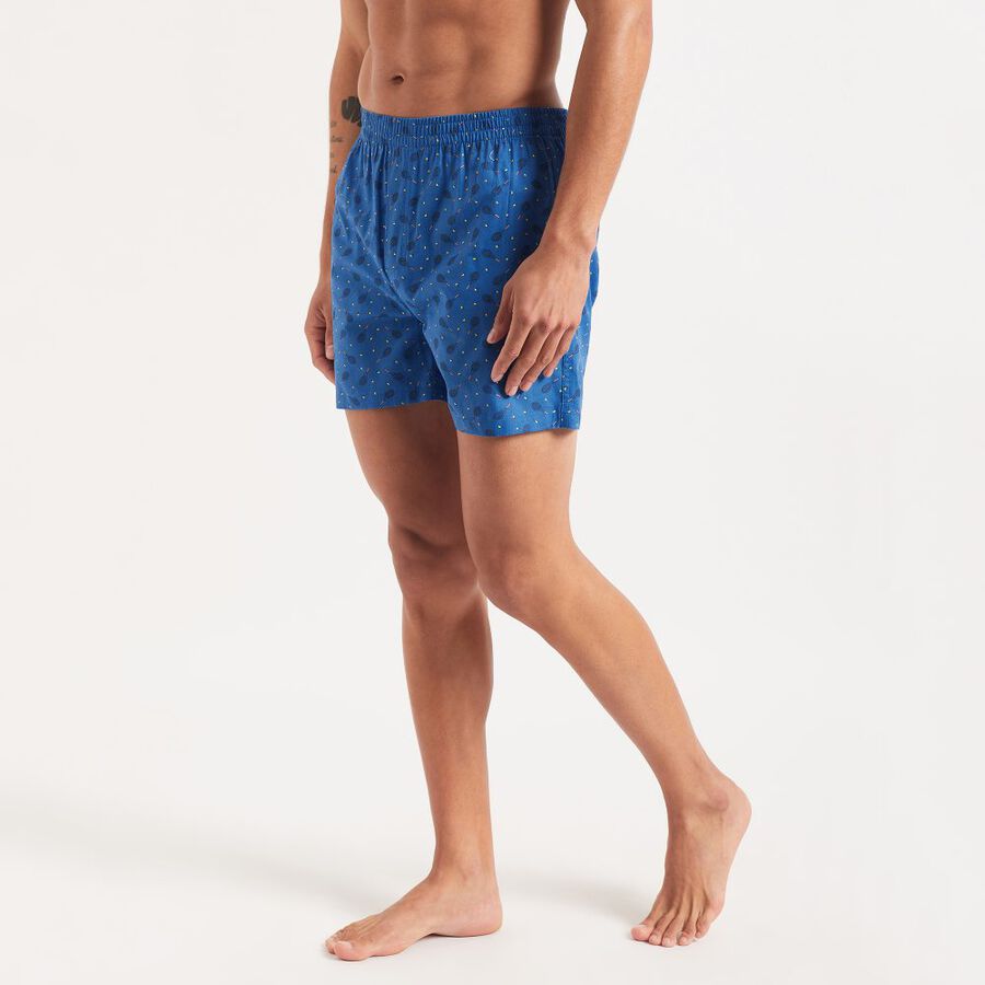 Men's 100% Cotton Boxers, Dark Blue, large image number null