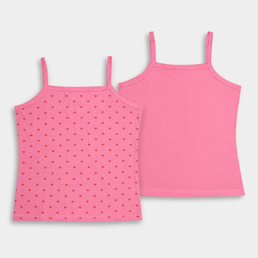 Girls' 100% Cotton Vest (Pack of 2), Pink, large image number null