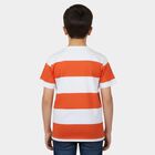 Boys Orange Cotton Round Neck Casual T-Shirt, Orange, small