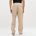 Men's Muted Beige Slim Fit Cargo Trousers, Beige, small image number null