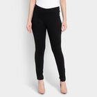 Solid Mid Rise Trousers, Black, small image number null