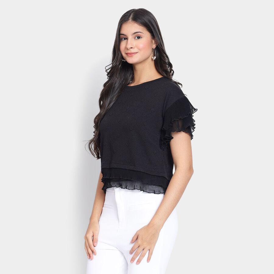 Ladies'  Crop  Top, Black, large image number null