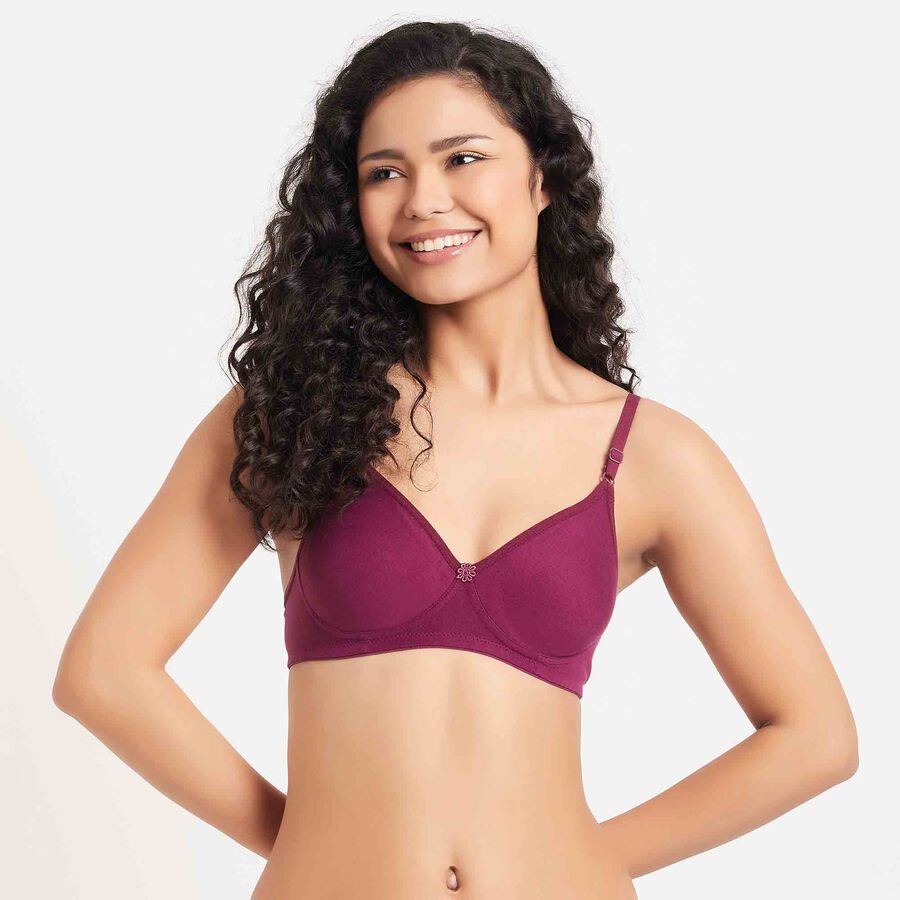 Solid Bra, वाइन, large image number null
