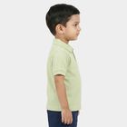 Boys Mint Green Cotton Polo Neck Casual T-Shirt, हल्का हरा, small