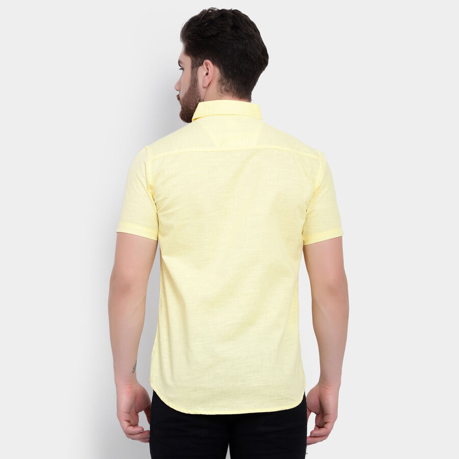 Cotton Solid Casual Shirt, Yellow, large image number null