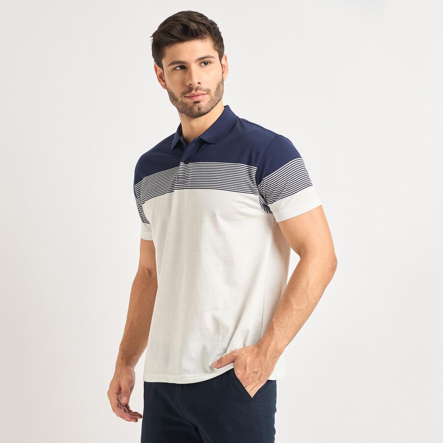 Men's Collared Half Sleeves T-Shirt , सफ़ेद, large image number null