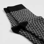Men's Black Regular Fit Geometric Pack of 1 Socks, Black, small