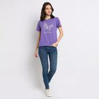 Ladies' Round Neck T-Shirt , बैंगनी, small image number null