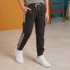 Boys Dark Grey Jogger Fit Cargo Pocket Pyjama, गहरा ग्रे, small
