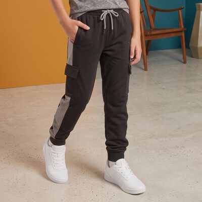 Boys Dark Grey Jogger Fit Cargo Pocket Pyjama