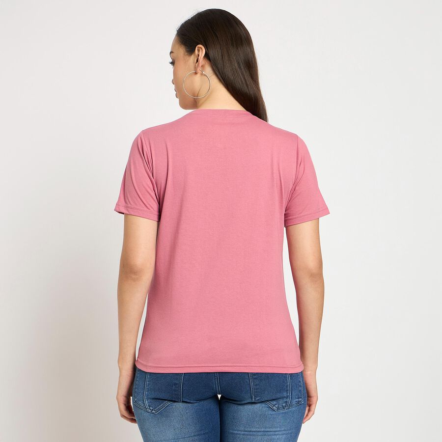 Ladies' Round Neck T-Shirt , गुलाबी, large image number null