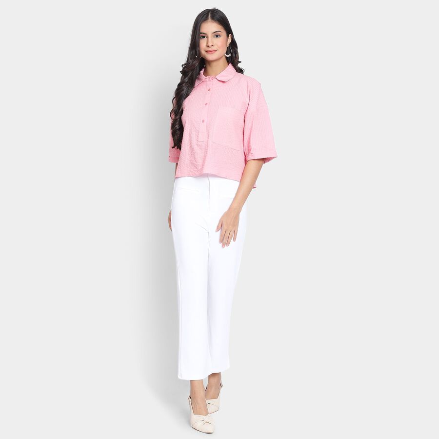 Ladies' 100% Cotton Shirt, Pink, large image number null