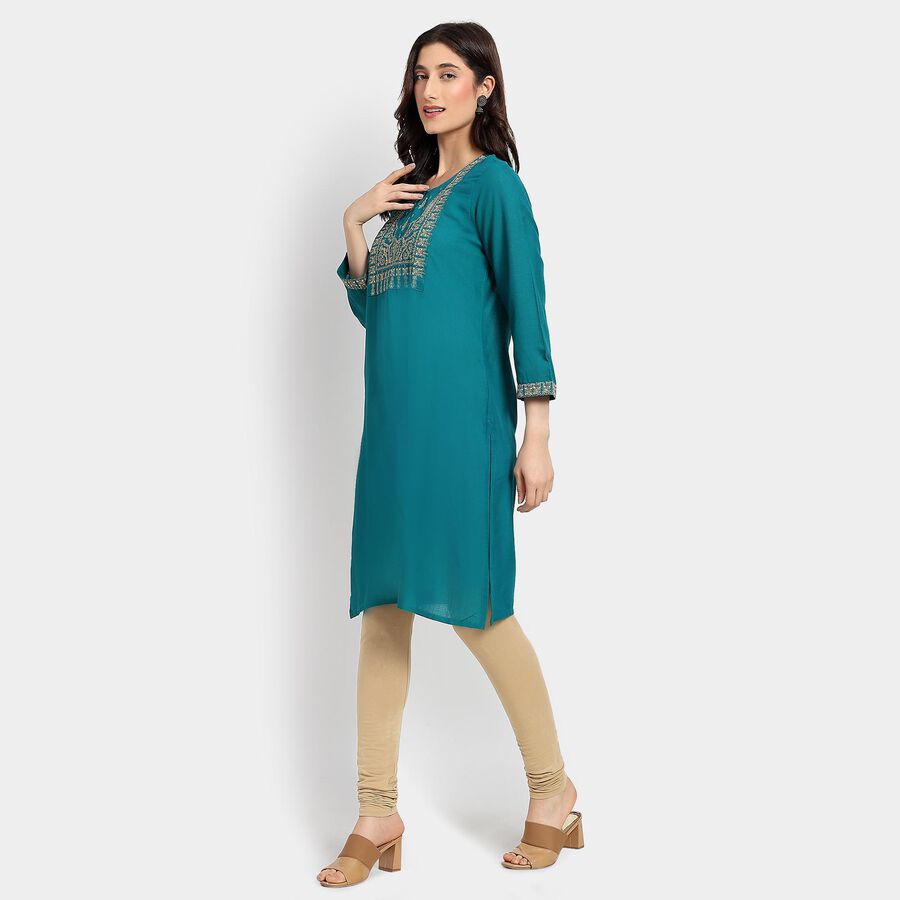 Ladies' Kurta, Dark Green, large image number null